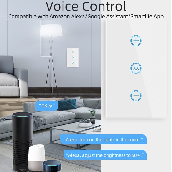 Imagine Dimmer din sticla "WiFi smart" (touch)