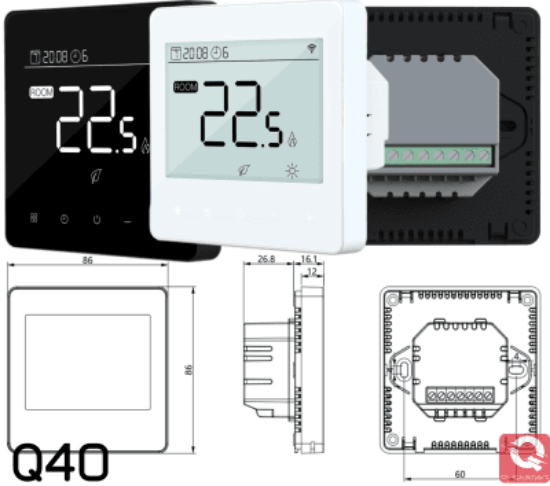 Imagine Termostat din sticla "WiFi smart" (touch)