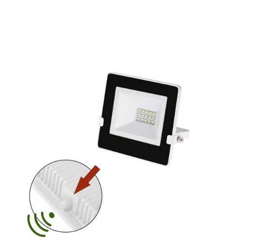 Imagine PROIECTOR "SLIM" 10W SMD LED lumina alba (4000k) negru + fotocelula