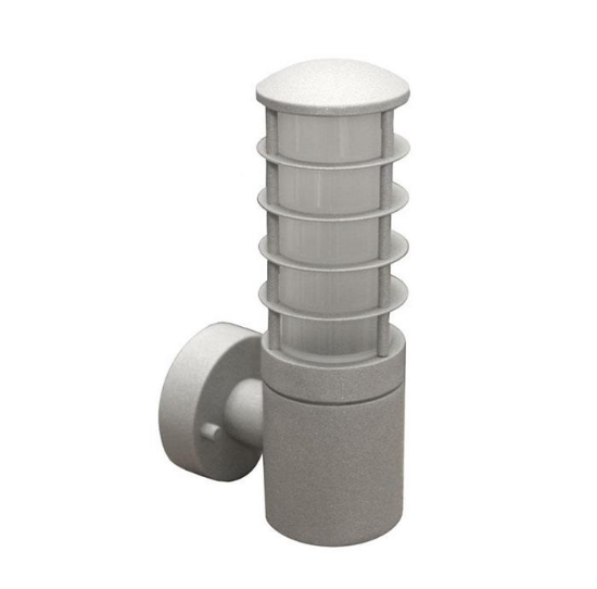 Imagine APLICA INCLINATA ALUMINIU CILINDRICA+GRILAJ GRI IP44 E27