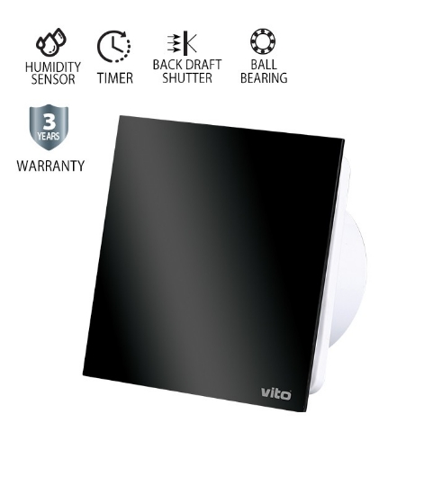 Imagine Ventilator negru VITO-senzor umiditate/timer/antiretur VT-VT8005280