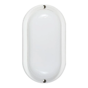 Imagine APLICA OVALA ALBA DIN PLASTIC CU FIXARE PE PERETE 15W 218X113X50MM 4000K IP54 (145-20415)EUROLAMP