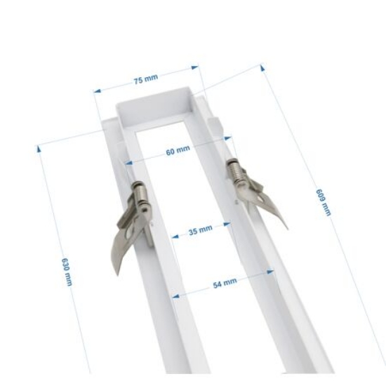 Imagine Rama montaj incastrat in rigips pentru corp SLIM de 18W - alba 630x107