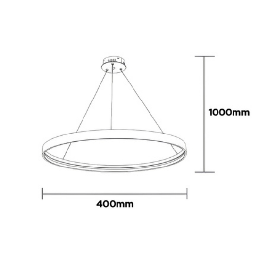Imagine Lampă suspendată LED 35W 3CCT 2450lm rotundă neagră dimabilă cu telecomandă HARVEY HOROZ  019-083-0035/BLK