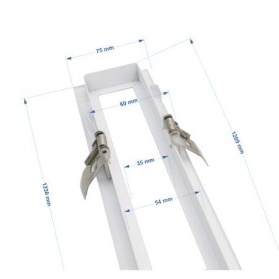 Imagine Rama montaj incastrat in rigips pentru corp SLIM de 36W - alba 1230x107