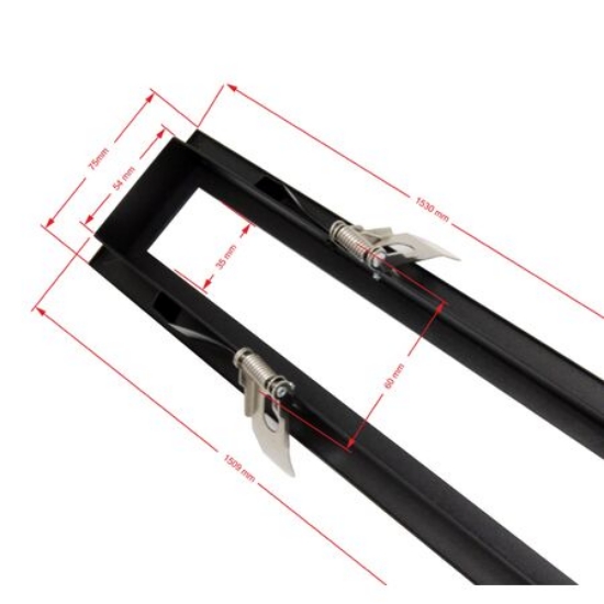 Imagine Rama montaj incastrat in rigips pentru corp SLIM de 50W - neagra 1530x107
