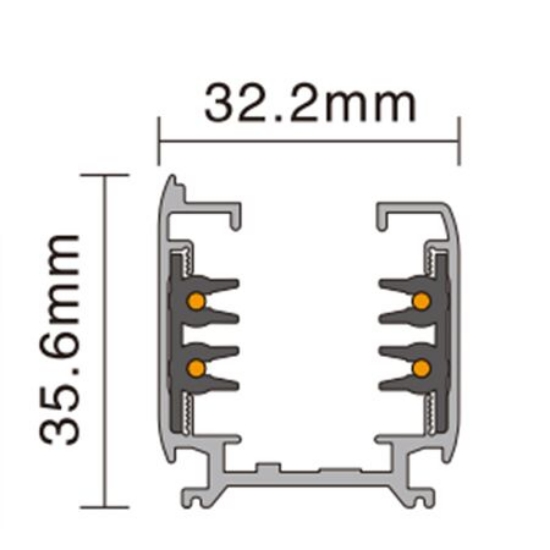 Imagine Sina din aluminiu aparenta 230V - L:1m - neagra
