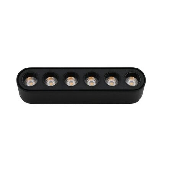 Imagine Corp (lentile la 36 grade) cu LED 6w pentru sina 40VDC lumina alba - negru