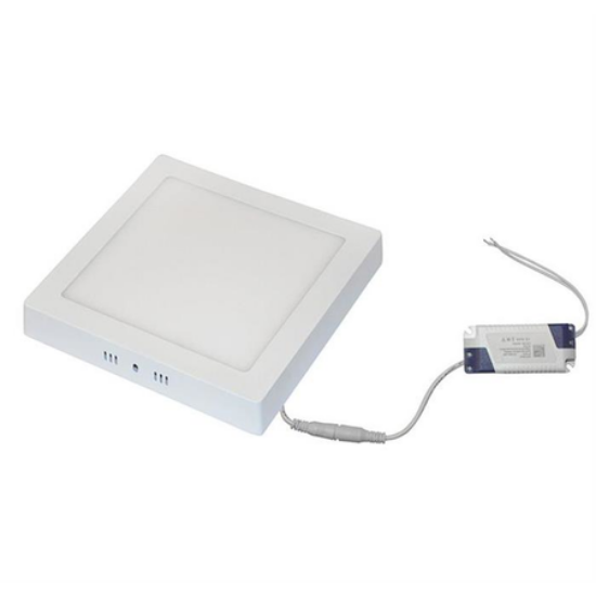 Imagine Corp patrat SLIM alb "PT" cu led 18W lumina calda D:220x220mm