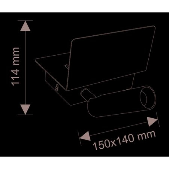 Imagine Aplica 3w & spot 3w % USB cu led lumina calda 230V - negru