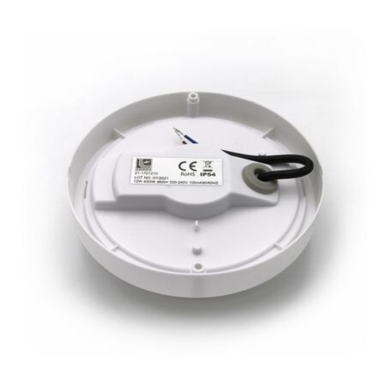 Imagine Plafoniera rotunda alba cu led 12W lumina alba - IP54