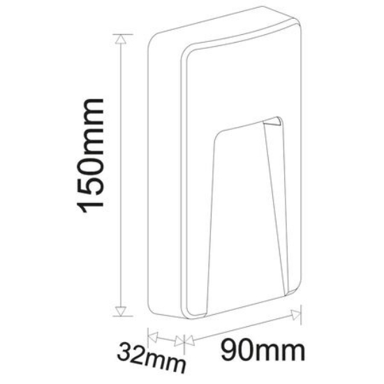 Imagine Corp PT policarbonat GRI 3W LED dreptunghiular vertical CCT IP65