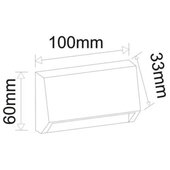 Imagine Corp dreptunghiular cu LED 2W lumină caldă IP65 grafit