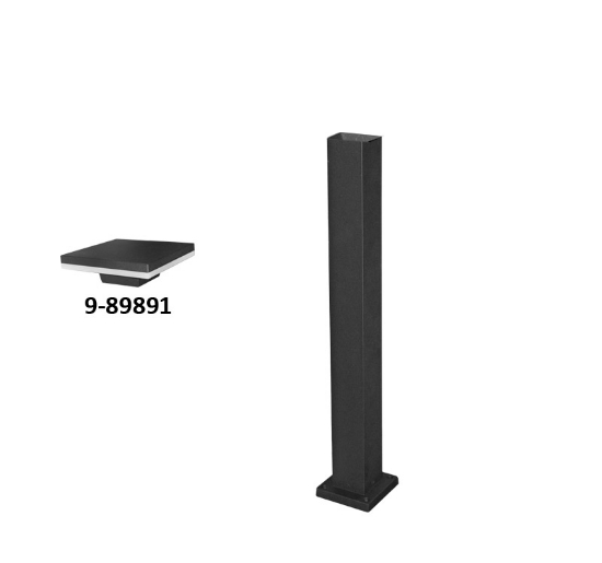 Imagine Stalp aluminiu patrat negru pt.9-8989 65cm