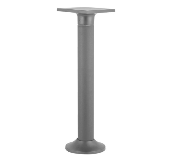 Imagine Stalp policarbonat 70cm & corp patrat gri cu LED 8W 230V LUMINA ALBA