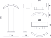 Imagine STALP 19186 "JOS" 50cm cu LED 10W 4000k- GRI