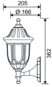 Imagine Aplica policarbonat 930 "PT" jos&sus NEGRU E27 IP44