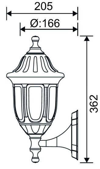 Imagine Aplica policarbonat 930 "PT" jos&sus RUSTIC E27 IP44