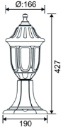 Imagine Stalp policarbonat 934 "PT" h:43cm ALB E27 IP44