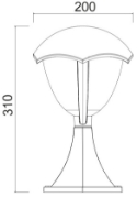 Imagine Stalp 36074 aluminiu E27 IP44 Alb 19cm
