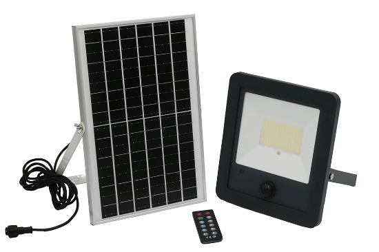 Imagine Proiector SOLAR cu LED si TELECOMANDA 200W LUMINA ALBA IP65 grafit