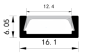 Imagine Profil Aluminiu COMPLET PT pentru banda LED - 2metri - ARGINTIU