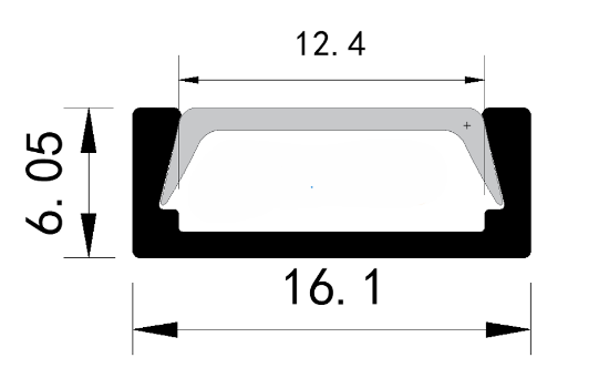 Imagine Profil Aluminiu COMPLET PT pentru banda LED - 2metri - ARGINTIU