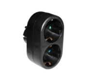 Imagine STECHER SCHUKO CU 2 IESIRI(schuko) - NEGRU
