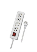 Imagine PRELUNGITOR 4p CU CABLU 5M 3x1.5mm & INTRERUPATOR - alb