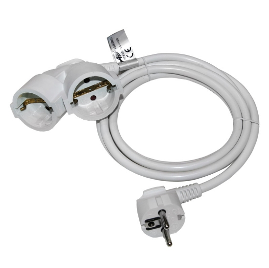 Imagine PRELUNGITOR SOUKO (1 stecher la 2 cuple) 3m CABLU: 3x1.5mm - alb