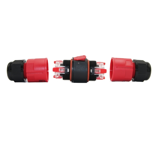 Imagine MUFA/CONECTOR PENTRU CABLU 0,5mm...2.5mm 3x16Amp cu Clema Rapida 3p. & Buton