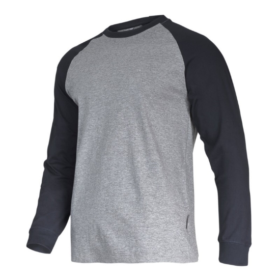 Imagine TRICOU BUMBAC CU MANECA LUNGA / GRI-NEGRU - 3XL