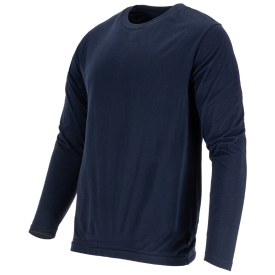 Imagine TRICOU BUMBAC SUBTIRE CU MANECA LUNGA / BLEUMARIN - L