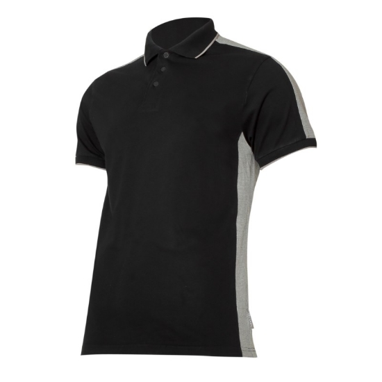 Imagine TRICOU BUMBAC POLO MULTICOLOR / NEGRU-GRI - S