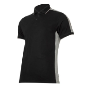 Imagine TRICOU BUMBAC POLO MULTICOLOR / NEGRU-GRI - M