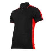 Imagine TRICOU BUMBAC POLO MULTICOLOR / NEGRU-ROSU - XL
