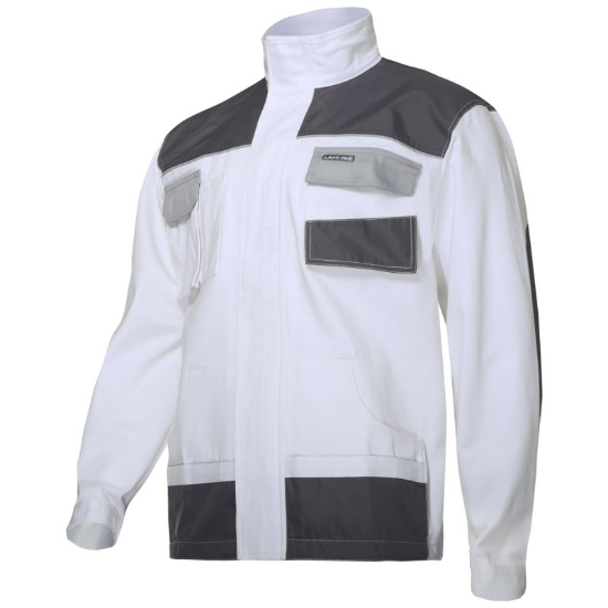 Imagine JACHETA LUCRU MEDIU-GROASA BUMBAC / ALB - 3XL/60