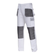 Imagine PANTALON LUCRU MEDIU-GROS BUMBAC / ALB - 3XL/60
