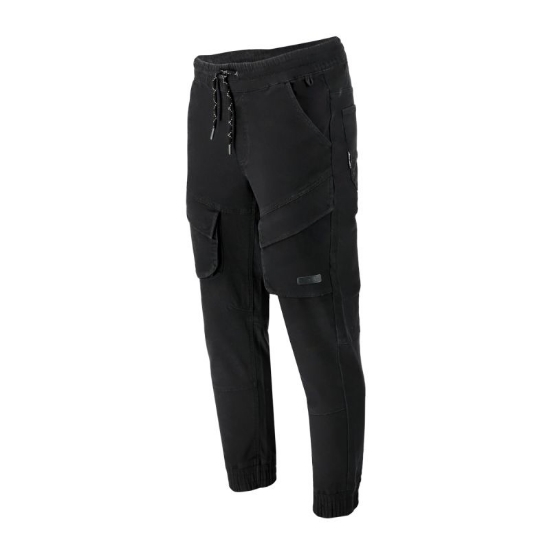 Imagine PANTALON ELASTIC CU SNUR SI MANSETE / NEGRU - L