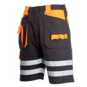 Imagine PANTALON SCURT CU REFLECTORIZANT NEGRU-PORTOCALIU - 2XL