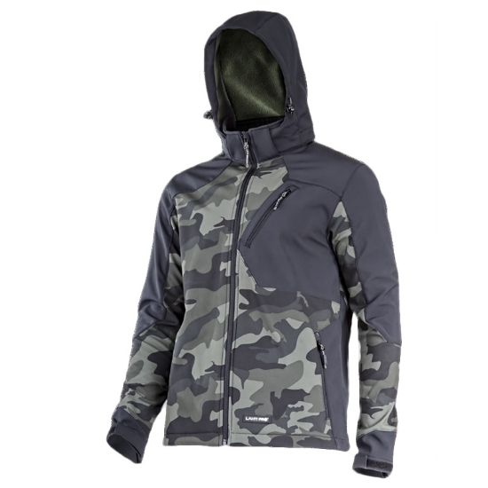 Imagine JACHETA ELASTICA CU GLUGA / CAMUFLAJ VERDE-NEGRU - S