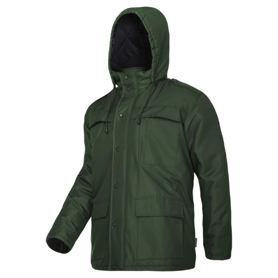 Imagine JACHETA CAPTUSITA USOARA CU GLUGA / VERDE - 3XL