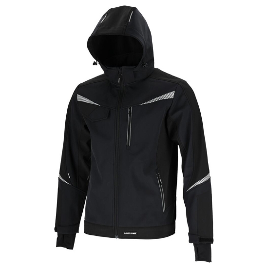 Imagine JACHETA ELASTICA CU GLUGA / NEGRU - 3XL