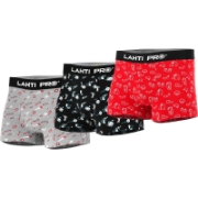 Imagine SET 3 BOXERI BARBATI CU MODEL NEGRU-GRI-ROSU - M