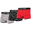 Imagine SET 3 BOXERI BARBATI CU MODEL NEGRU-GRI-ROSU - M