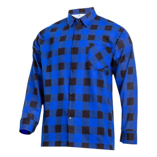 Imagine CAMASA FLANEL CU CAROURI / ALBASTRU - 3XL/H-194
