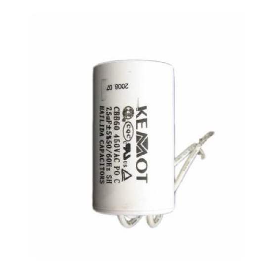 Imagine CONDENSATOR MOTOR CU FIR CONECTOR -  7.50UF / 450V