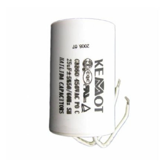 Imagine CONDENSATOR MOTOR CU FIR CONECTOR - 25.00UF / 450V