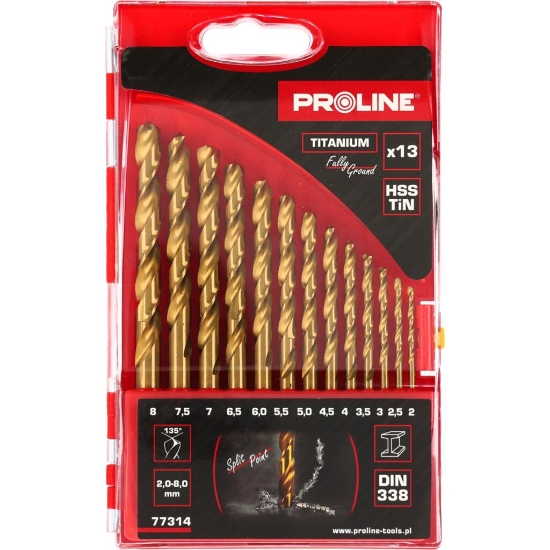 Imagine SET BURGHIE METAL HSS-TI 135° IN CASETA 2.0-8.0MM - 13P