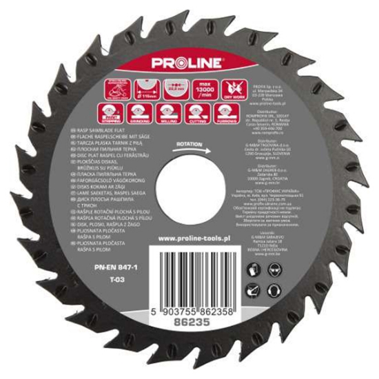 Imagine DISC RASPEL CIRCULAR PLAT / FRONTAL-LATERAL - 115MM